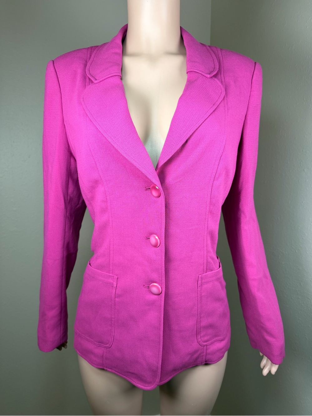 ERIC Signature Hot Pink Fuchsia Blazer Jacket Women's Size 12